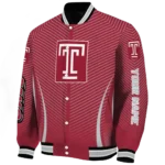 customized temple owls chevron arrow red varsity jacket best selling.webp