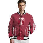 customized temple owls chevron arrow red varsity jacket best selling.webp