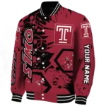 customized temple owls hexagon cluster red black varsity jacket best selling.webp