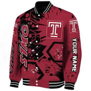 customized temple owls hexagon cluster red black varsity jacket best selling.webp