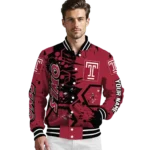 customized temple owls hexagon cluster red black varsity jacket best selling.webp