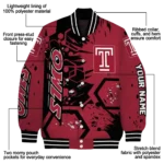 customized temple owls hexagon cluster red black varsity jacket best selling.webp