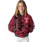 customized temple owls hexagon cluster red black varsity jacket best selling.webp