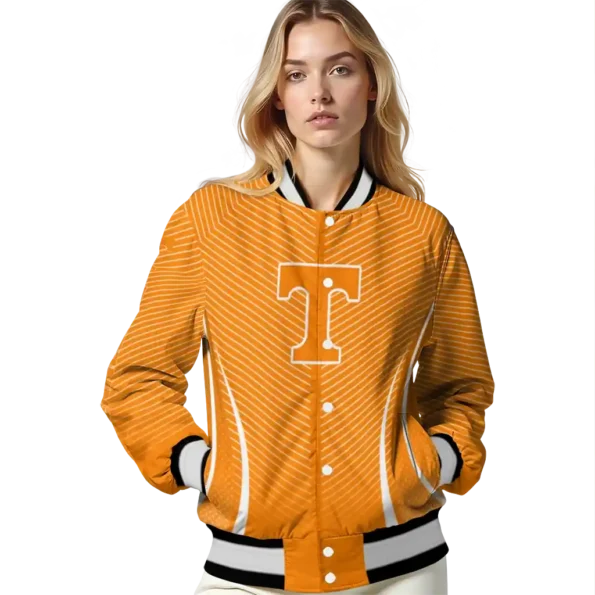 customized tennessee volunteers chevron arrow orange varsity jacket latest model.webp