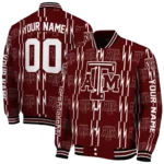 customized texas am aggies bolt stripe maroon varsity jacket best selling.webp