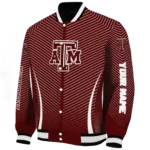 customized texas am aggies chevron arrow maroon varsity jacket best selling.webp