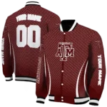 customized texas am aggies chevron arrow maroon varsity jacket best selling.webp