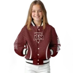 customized texas am aggies chevron arrow maroon varsity jacket best selling.webp