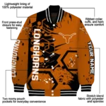 customized texas longhorns hexagon cluster orange black varsity jacket best selling.webp