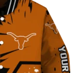 customized texas longhorns hexagon cluster orange black varsity jacket best selling.webp