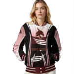customized texas state bobcats mesh effect maroon black varsity jacket best selling.webp