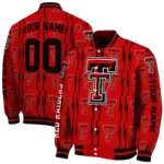 customized texas tech red raiders bolt stripe red varsity jacket best selling.webp
