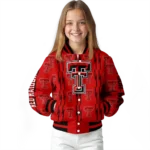 customized texas tech red raiders bolt stripe red varsity jacket best selling.webp