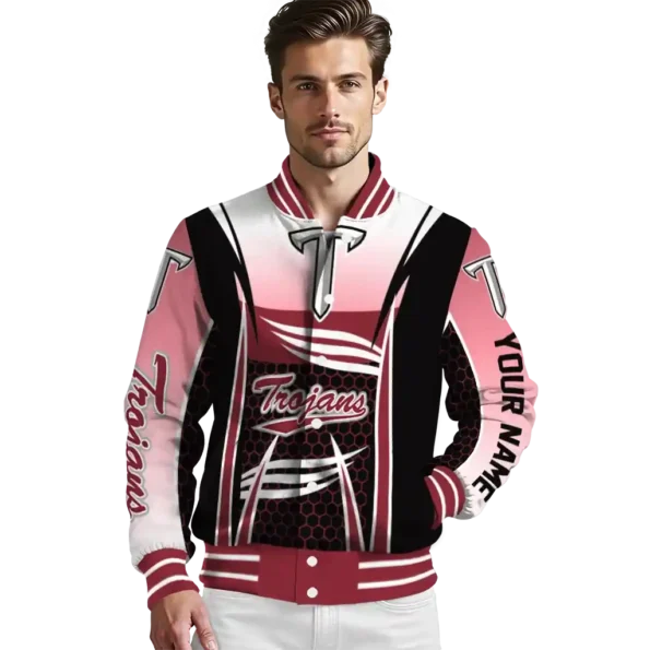 customized troy trojans mesh effect red black varsity jacket high quality.webp