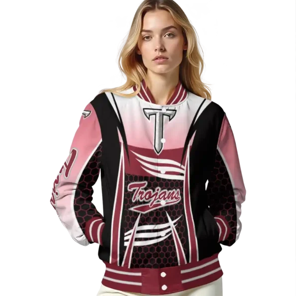 customized troy trojans mesh effect red black varsity jacket latest model.webp