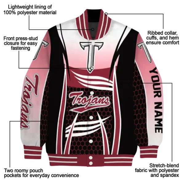 customized troy trojans mesh effect red black varsity jacket new arrival.webp