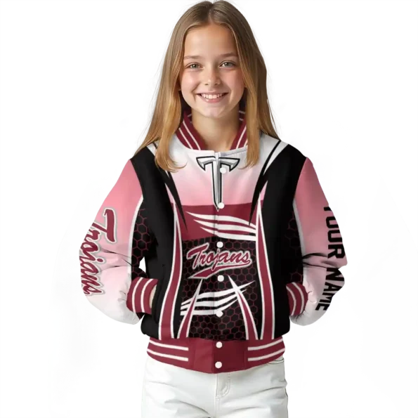 customized troy trojans mesh effect red black varsity jacket top rated.webp
