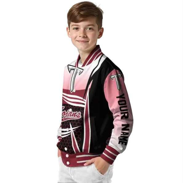 customized troy trojans mesh effect red black varsity jacket trendy.webp