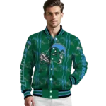 customized tulane green wave bolt stripe green varsity jacket best selling.webp