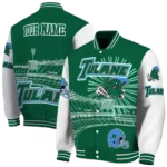 customized tulane green wave ferris arena green white varsity jacket best selling.webp