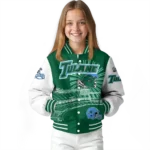 customized tulane green wave ferris arena green white varsity jacket best selling.webp