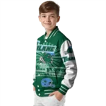 customized tulane green wave ferris arena green white varsity jacket best selling.webp