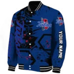 customized tulsa golden hurricane hexagon cluster blue black varsity jacket best selling.webp
