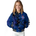 customized tulsa golden hurricane hexagon cluster blue black varsity jacket best selling.webp