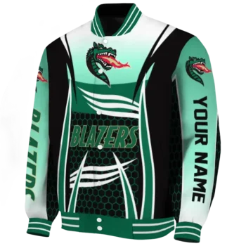 customized uab blazers mesh effect green black varsity jacket best selling.webp