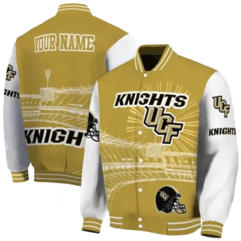 customized ucf knights ferris arena gold white varsity jacket fashion forward.webp