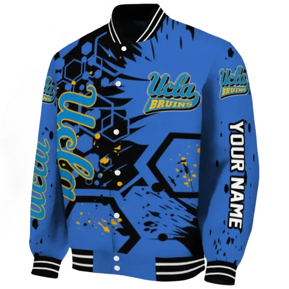customized ucla bruins hexagon cluster blue black varsity jacket best selling.webp