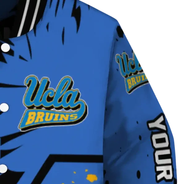 customized ucla bruins hexagon cluster blue black varsity jacket premium grade.webp
