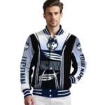customized uconn huskies mesh effect blue black varsity jacket best selling.webp