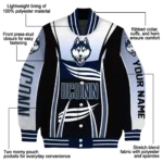 customized uconn huskies mesh effect blue black varsity jacket best selling.webp