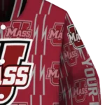 customized umass minutemen bolt stripe red varsity jacket best selling.webp