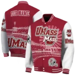 customized umass minutemen ferris arena red white varsity jacket best selling.webp