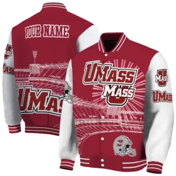 customized umass minutemen ferris arena red white varsity jacket fashion forward.webp
