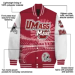 customized umass minutemen ferris arena red white varsity jacket best selling.webp