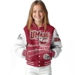 customized umass minutemen ferris arena red white varsity jacket best selling.webp