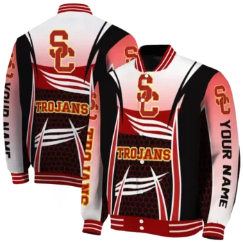 customized usc trojans mesh effect red black varsity jacket fashion forward.webp
