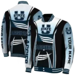 customized utah state aggies mesh effect navy black varsity jacket best selling.webp