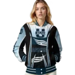 customized utah state aggies mesh effect navy black varsity jacket best selling.webp