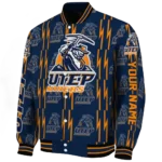customized utep miners bolt stripe blue varsity jacket best selling.webp
