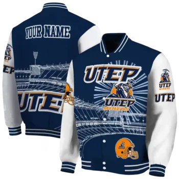 customized utep miners ferris arena blue white varsity jacket fashion forward.webp