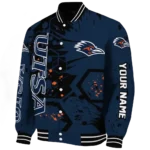 customized utsa roadrunners hexagon cluster orange black varsity jacket best selling.webp