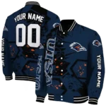 customized utsa roadrunners hexagon cluster orange black varsity jacket best selling.webp
