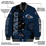 customized utsa roadrunners hexagon cluster orange black varsity jacket best selling.webp