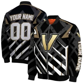 customized vanderbilt commodores chevron angles black bomber jacket fashion forward