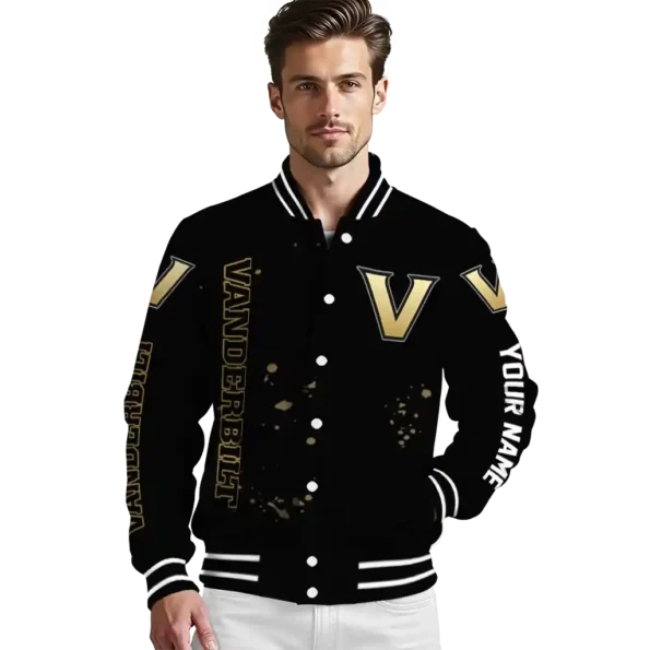 customized vanderbilt commodores hexagon cluster black varsity jacket high quality.webp