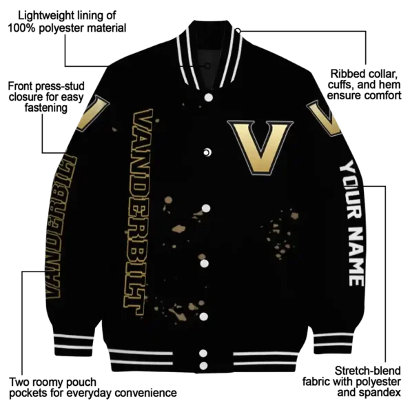 customized vanderbilt commodores hexagon cluster black varsity jacket new arrival.webp